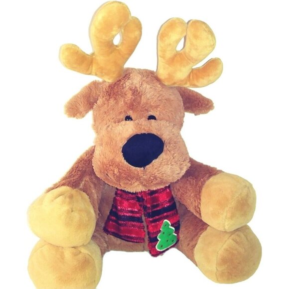 Kellytoy Christmas Reindeer Moose 24″ Tree Scarf 2011 Stuffed Plush Animal - Picture 1 of 8